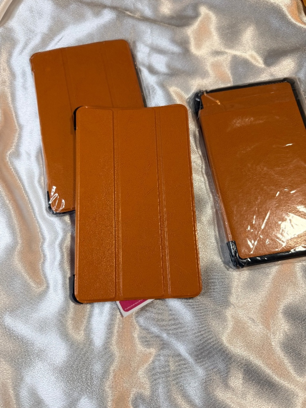 New 8-Inch Tablet Case & Screen Protector Set – Orange Trifold Cover